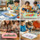 Large Plastic Tray, Stackable Art Trays, 5 Pack Paint Tray Crafts Serving Tray Organizer Tray for DIY Projects Painting 5
