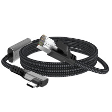 Câble Ethernet USB-C Coudé Vers RJ45 Mâle 2,5G Gigabit LAN avec Adaptateur Réseau pour Pro et PC