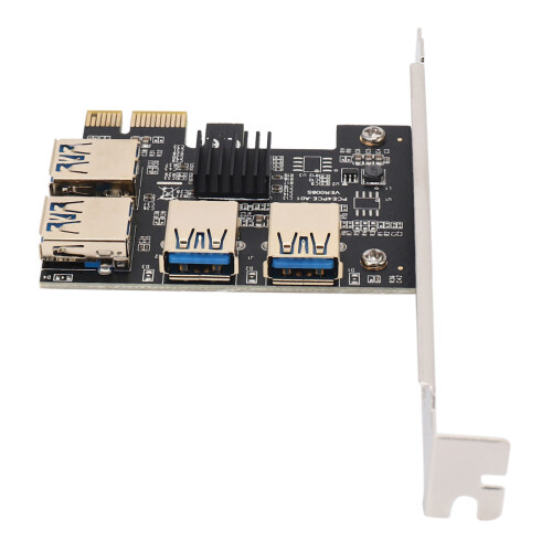 2X New 4  PCIe Riser Adapter Board PCI-E 1x to 4 USB 3.0 PCI-E Rabbet GPU Riser Extender Ethereum ETH 2