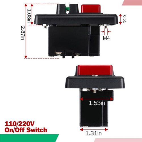 2 Pcs 120V/230V Dual Voltage Single Phase /Off , Efficient 120V 2HP   Off,for Table Saw, Router Table 2