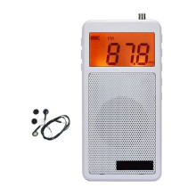 FM/AM Radio with LCD Display Full Range Speaker Support Clock Sleep Timer Portable Pocket Radio with Earphone
