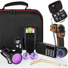 11 Pcs Equipment Kit Include Radio, Voice Recorder, UV Flashlight 2 LED Light Cat Balls Et