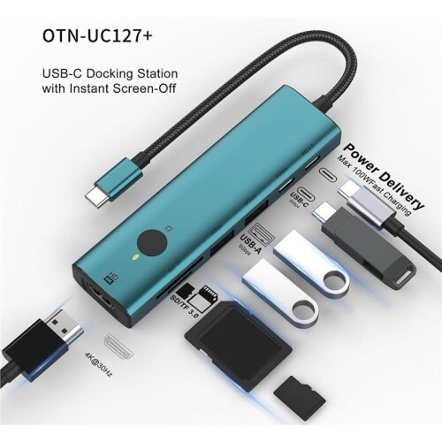 Multiport USB Hub USB3.0 Docking Station 7  4K Portable Adapter with Sleep Screen Function 2