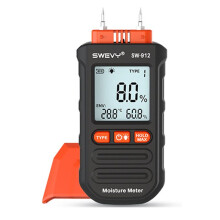 SWEVY SW912 Digital Hygrometer with LCD Large Screen, Portable Wood Moisture Content Tester for Building Materials