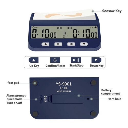 Chess Clock, Competition Specific Chess Timer, Portable Digital Electronic Large Screen Chess Clock 1