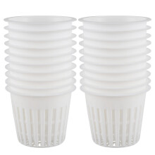 20Pcs 3 Inch Heavy Duty Mesh Pot Net Cup Basket Hydroponic Aeroponic Planting Grow Clone White