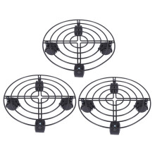3X Metal Plant Flower Pot Stand Trolley Caddy  Wheels Indoor Outdoor Home Garden tools