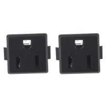 2X AC 125V 15A Panel Mount US Outlet Power Socket Black