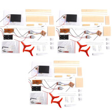 3X Assembled Wind Turbine Model Boat Wooden Remote Control Boat DIY Science Educational Toys Gift Model