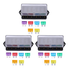3X 6-Weg Sicherungshalter BoX Auto Fahrzeug Schaltung Klinge BoX Block + Sicherung