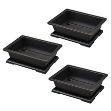 3X GroßEr Blumentopf Rechteck Bonsai Kindergarten Pflanzer Balkon Container 29X21X10.5cm
