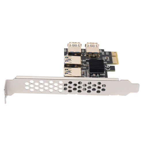 4X New 4  PCIe Riser Adapter Board PCI-E 1X to 4 USB 3.0 PCI-E Rabbet GPU Riser Extender Ethereum ETH/Monero 1