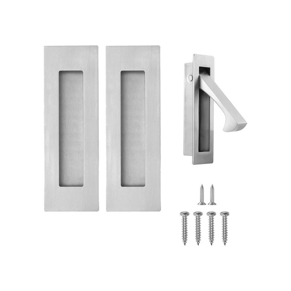 Pocket Door Handles And Pull Matte Handles Hardware ,Recessed Finger Flush Pulls 3Pcs Silver 6031020828255