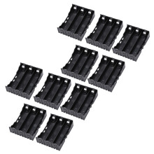 10 Pz Plastica Nera 3 x 3.7V 18650 Batterie 6 Pin Custodia Porta Batterie