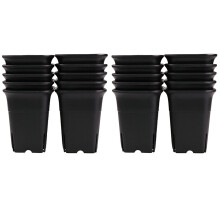 24PCS-Pack Black Square Plastic Succulent Plant Pot for Plant Flowers Cactus, Etc., Black Nursery Flower Pot