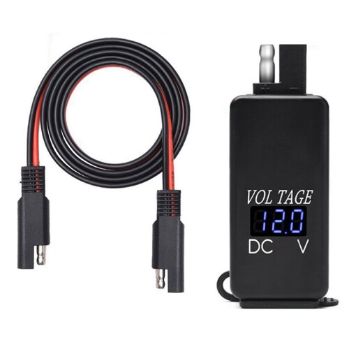 SAE to USB Adapter with Voltmeter Motorcycle Quick