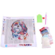 "Shih Tzu Dog"Watercolor Diy 5D Diamond Painting  Stitch Diamond Embroidery Rhinestones 3D Photo Diamond Stickers