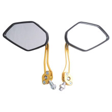2PCS/Set Universal Motorcycle Rearview Mirrors Motorbike 360 Degree Rotation Motorcycle Motorbike Scooter Side Mirrors 8 / 10Mm Black+Gold