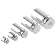 Gewicht Set 1G 2G 5g 10g 20g Chrome Plating Kalibrierung Gramm Gewichtsstein Gewichtssatz fuer Digital Waage Silber weiss