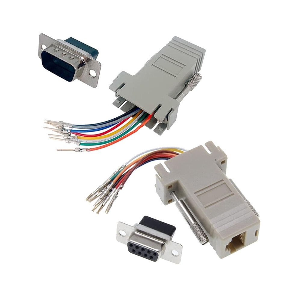 10Pcs Db9 To Rj45 Modular Adapter, Db9 To Rj45 Female Jack Ethernet Adapter 4711095909548