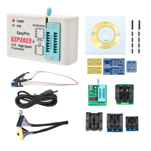 EZP2023+ High-Speed SPI FLASH Programmer Full Set+12 Adapter Support 24/25/93/95 EEPROM Bios 25T80 Burning Offline Copy