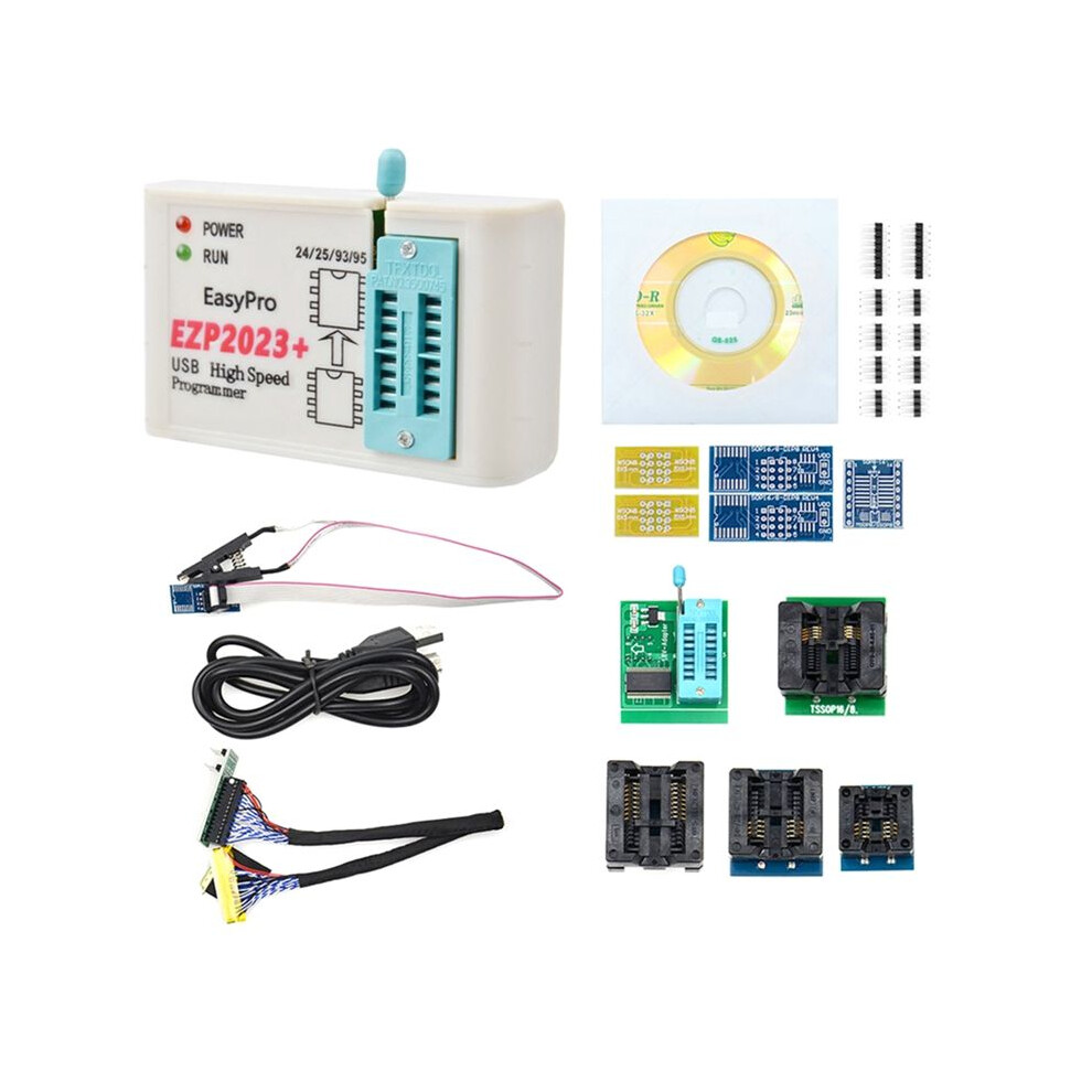 Ezp2023+ High-Speed Spi Flash Programmer Full Set+12 Adapters Support 24/25/93/95 Eeprom Bios 25T80 Burning Offline Copy 4711042985649