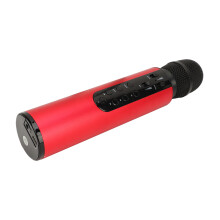 Wireless Karaoke Microphone Dual Speakers 2000mAh Red Bluetooth