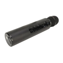 Kabelloses Doppel-Lautsprecher-Mikrofon 2000mAh Batterie Bluetooth Karaoke Tragbar Schwarz