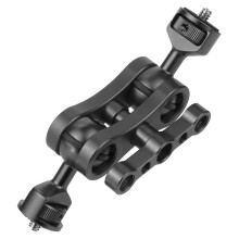 Dubbele 1/4 Kogelkopadapter Magic Arm Crab Clamp 3/8 Mount Light Field Monitor Camera Stand Bracket - Zwart