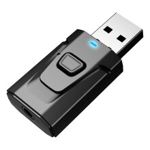 4 en 1 USB Transmisor Receptor con MicróFono Llamadas Manos Libres Adaptador de Audio InaláMbrico EstéReo RCA Auxiliar de 3,5 Mm