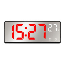 Reloj ElectróNico Multifuncional Reloj de Pantalla Multifuncional Simple Reloj Despertador Reloj de Cabecera,D