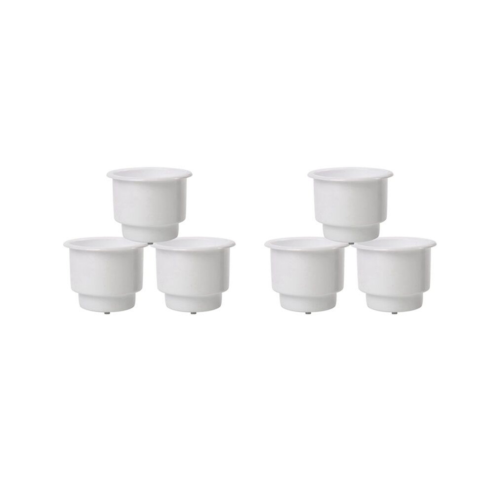 6Pcs Recessed Drop In Plastic Cup Drink Can Holder With Drain For Boat Car Marine Rv (White) White 6031939154285
