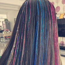 Haar Tinsel Strands Kit, Tinsel Hair Extensions, Fairy Hair Tinsel Kit voor Dames Meisjes met Gereedschap (12 Kleuren)