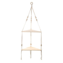 Estantes con Estante de Madera 1 Estante Hecho a Mano para Plantas Colgantes y DecoracióN con Hermosa Cuerda de Macramé y Estante