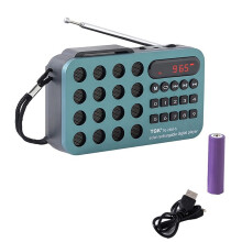 TGK MAKE RELIABLE Radio FM Carga Solar Radio Inalámbrica Soporte USB TF Reproducción de Tarjeta  Receptor de Radio Azul