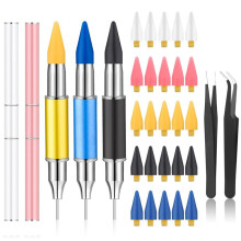 5 Pièces Outil de Ramassage de Strass, Outil Applicateur de Strass, Crayon de Cire pour Strass Stylo de Cire pour Cueilleur de Pierres Précieuses en