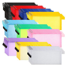 40-Pack 10 Kleuren Gaaszakje met Ritssluiting, Kleurrijke Potlood-Pennenzak Multifunctionele Reistassen voor Kantoorbenodigdheden op Reis