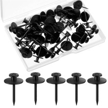 50 Stuks Dubbele Kop Fotohangers Spijkers Punaises Kleine Kop Hangende Spijkers Push Pins Decoratieve Muurhaken Zwart