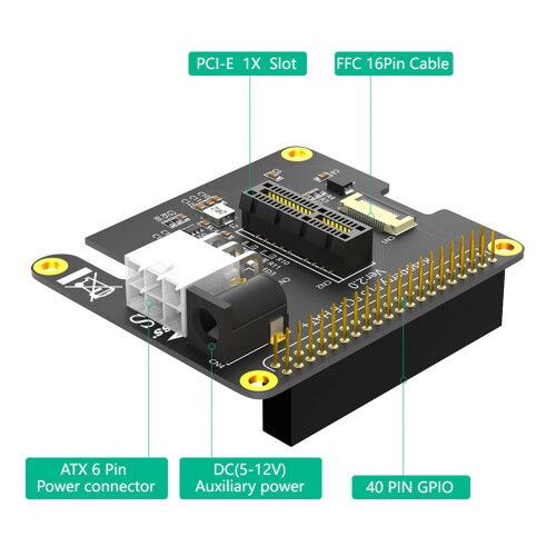 PCI-E Express PCI-E 1x Adapter Card with External 12V Power for Raspberry Pi 2