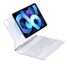 Magic Keyboard Folio för  Pro 11(2024) M4,  Magnetic Case Tangentbord Vit