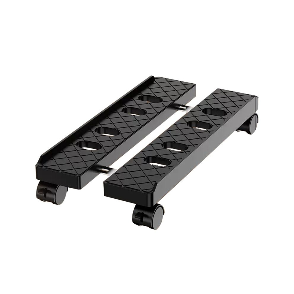 Adjustable Mobile Pc Tower Stand - Telescopic Cpu Holder With Rolling Casters, Desktop Computer Cart Black 4712878817449