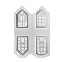 Hohlhaus-Silikonform, Fenster-Teelichthalter-Formen, Kerzenhalter, Atmosphäre, Dekoration, Beleuchtung, Haus, Gipsform