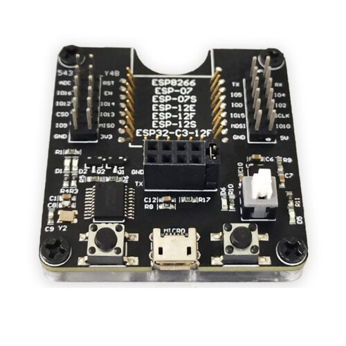 ESP8266 Test Rack Modul Programmierer UnterstüTzung ESP-01 01S 12 ESP32-C3-12F Tragbares Multifunktionsmodul