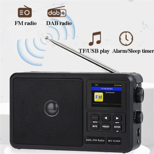 Portable Network Radio DAB+/FM Radios Wireless  Speaker with LCD Screen Support Alarm Clock Sleep Timer 2