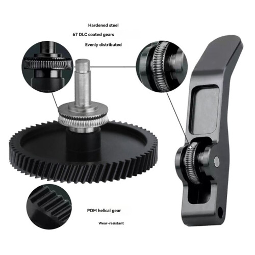 Hardened Steel Extruder Gear Assembly for  A1/A1  3D Printer, 3D Printer Accessorie Black+Grey 2