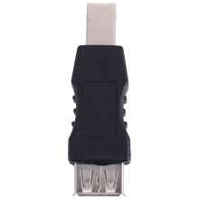 USB printer adapter type A female - type B male black silver tone