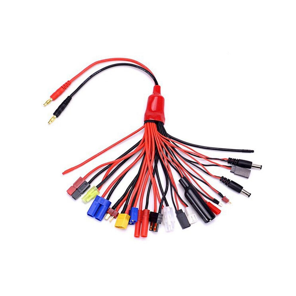 19 In1 Rc Lipo Battery Charger Splitter Cable Adapter 4Mm Banana Plug To For Jst Futaba Xt60 Ec3 Ec5 Mcpx 4711505058491