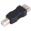 USB printer adapter type A female - type B male black silver tone 3