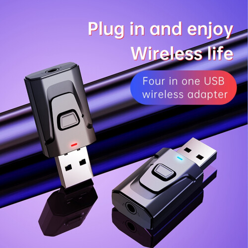 4 in 1 USB  Transmitter Receiver with Mic Handsfree Calling 3.5mm Aux RCA Stereo Wireless Audio Adapter 2