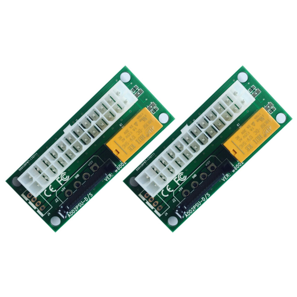 2Pcs Dual Psu Adapter Atx 24Pin To Power Sync Card Add2psu Riser Extender Adapter For Btc Miner Mining 6034197779177